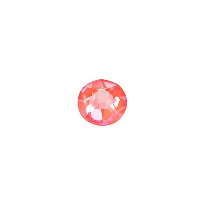 PRESTIGE Crystal, #H2078 Hotfix Round Flatback Rhinestone SS16, Electric Orange LacquerPRO DeLite (1 Piece)