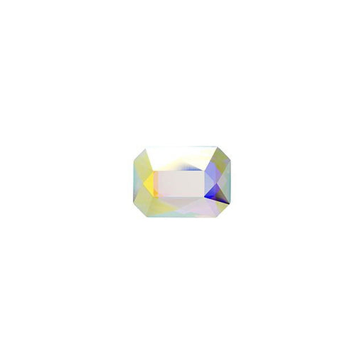 PRESTIGE Crystal, #H2602 Hotfix Emerald Cut Flatback Rhinestone 8x5.5mm, Crystal AB (1 Piece)
