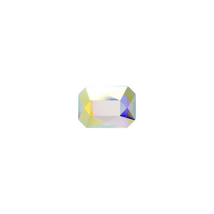 PRESTIGE Crystal, #H2602 Hotfix Emerald Cut Flatback Rhinestone 8x5.5mm, Crystal AB (1 Piece)