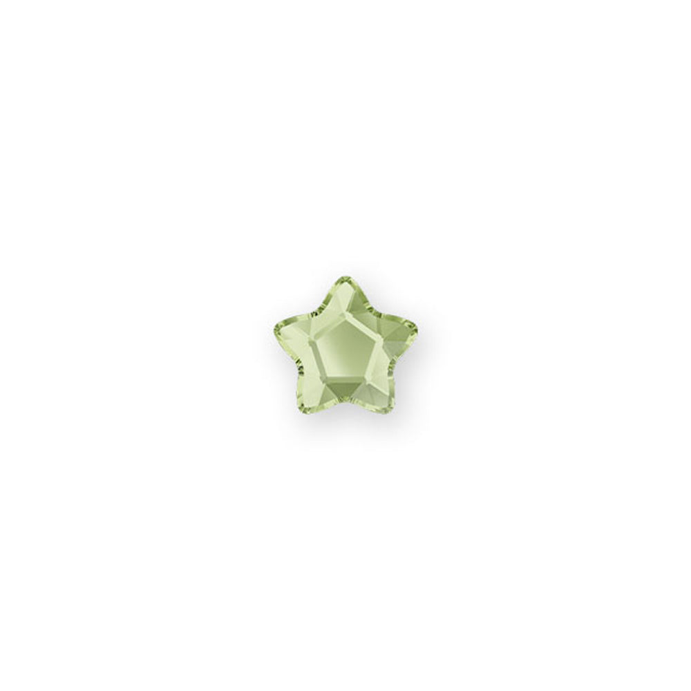 PRESTIGE Crystal, #H2754 Hotfix Star Flower Flatback Rhinestone 4mm, Peridot (1 Piece)