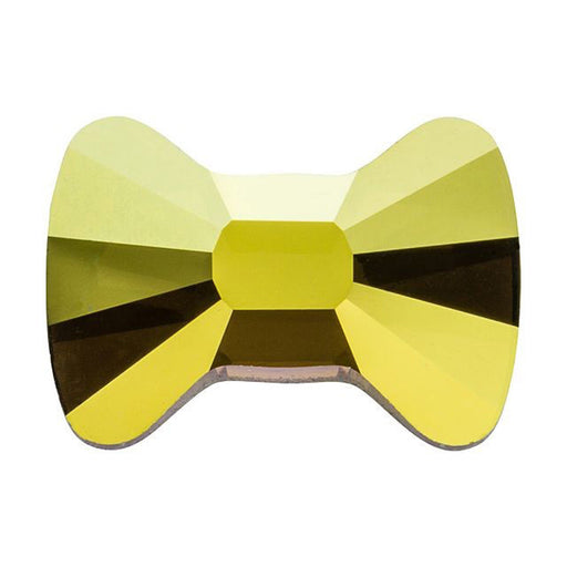 PRESTIGE Crystal, #H2858 Hotfix Bow Tie Flatback Rhinestone 12x8.5mm, Iridescent Green (1 Piece)