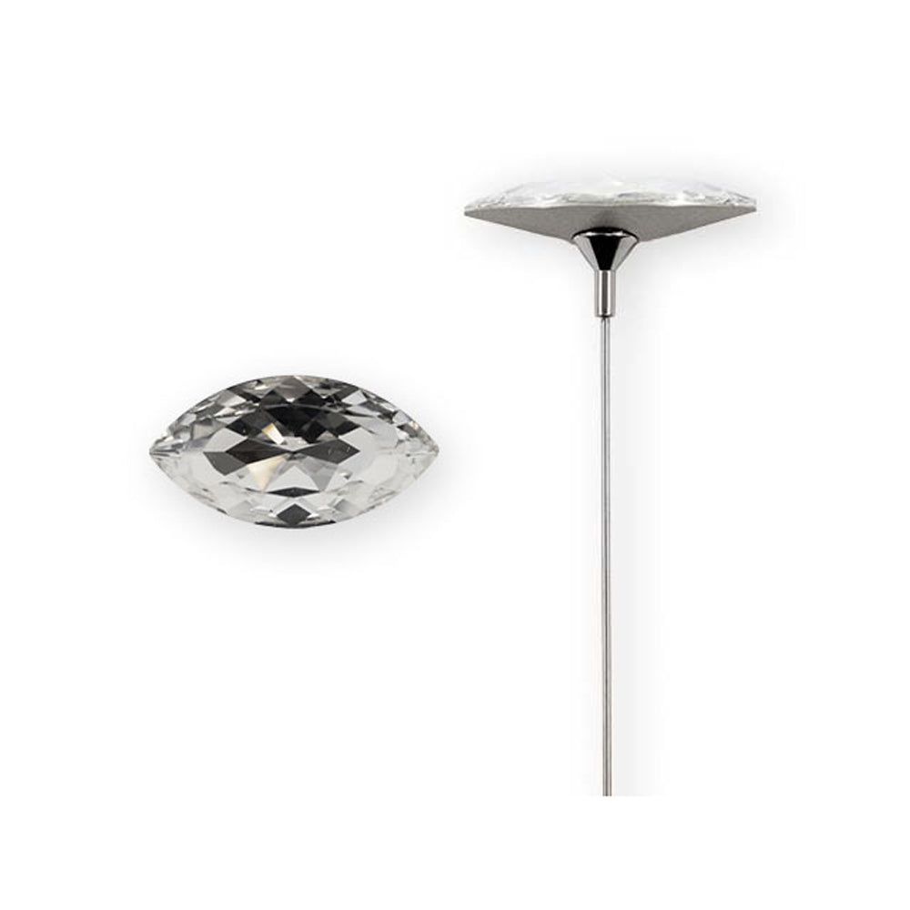PRESTIGE Crystal, Floral Bouquet Embellishment 30cm/11.8in Wire, with 32mm #4227 Eye Fancy Stone (1 Piece)