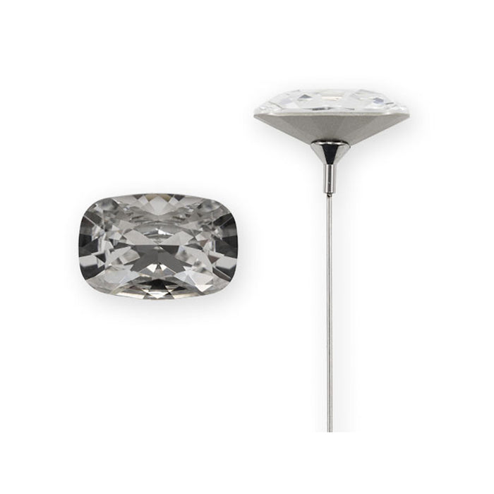 PRESTIGE Crystal, Floral Bouquet Embellishment 30cm/11.8in Wire, with 27mm #4568 Cushion Fancy Stone (1 Piece)