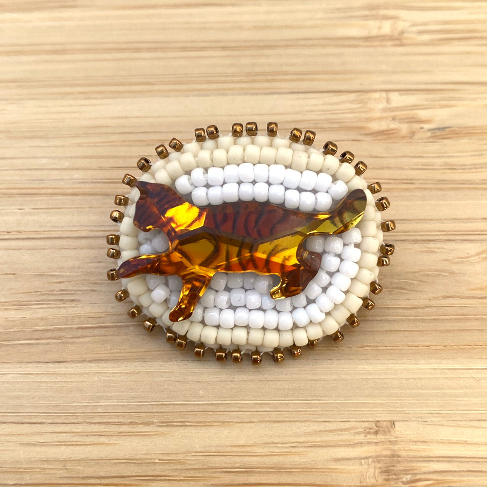 Striped Kitty Brooch