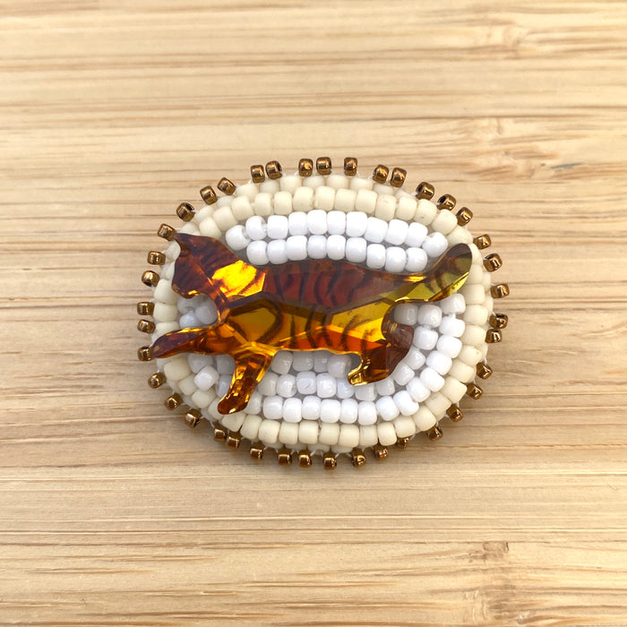 Striped Kitty Brooch