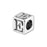 Alphabet Bead, Cube Letter "E" 5.6mm, Sterling Silver (1 Piece)