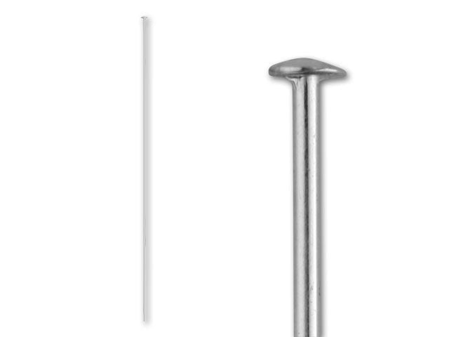 Head Pins, 3 Inches Long and 22 Gauge Thick, Sterling Silver (10 Pieces)