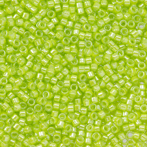 Toho Aiko Seed Beads, 11/0 #1045 'Yellow-Lined Lemon Lime' (4 Grams)