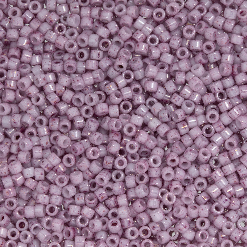 Toho Aiko Seed Beads, 11/0 #1200 'Marbled Pink Sky White' (4 Grams)