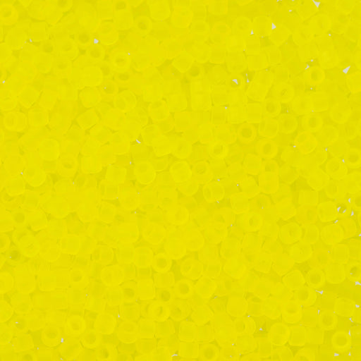 Toho Aiko Seed Beads, 11/0 #12F 'Transparent Frosted Lemon' (4 Grams)