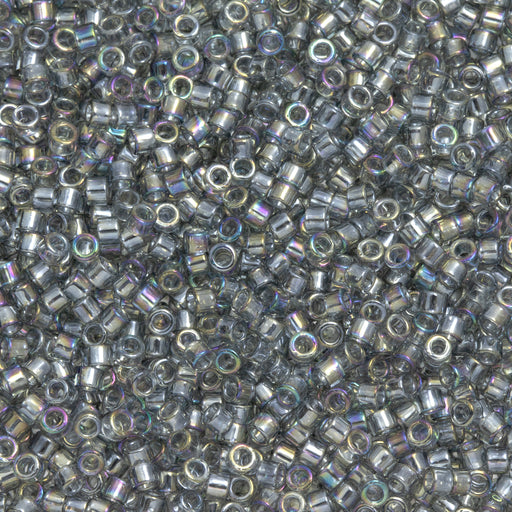 Toho Aiko Seed Beads, 11/0 #176 'Transparent Black Diamond Rainbow' (4 Grams)