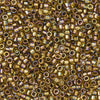 Toho Aiko Seed Beads, 11/0 #1802 'Gold-Lined Lt Topaz Rainbow' (4 Grams)