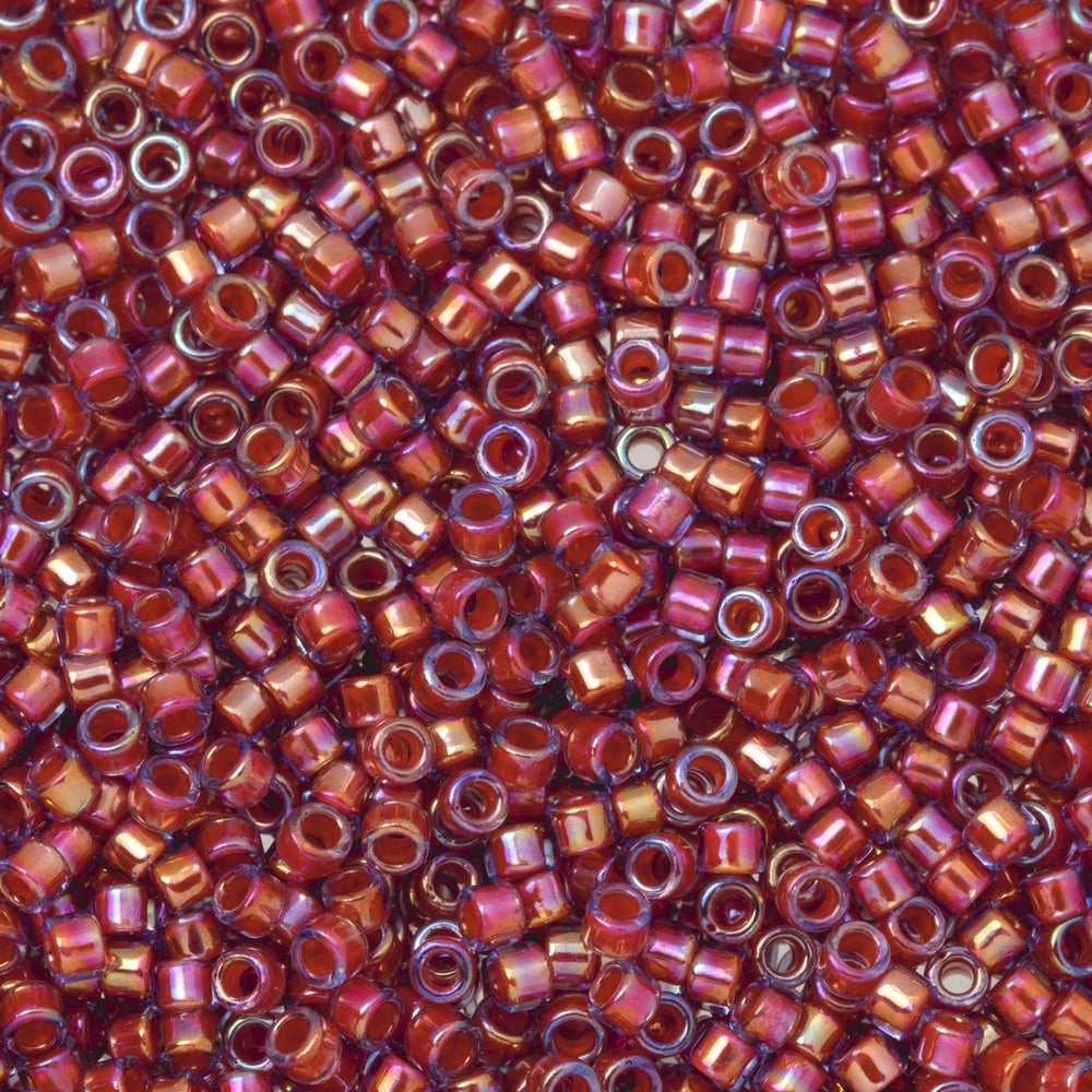 Toho Aiko Seed Beads, 11/0 #1824 'Orange-Lined Alexandrite Rainbow' (4 Grams)