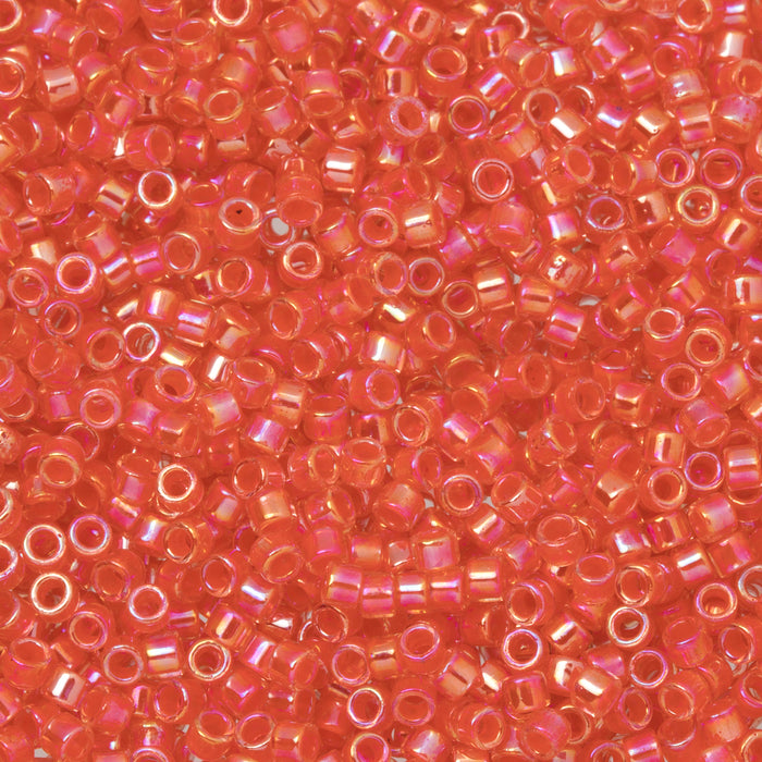Toho Aiko Seed Beads, 11/0 #1826 'Opaque Hyacinth-Lined Crystal Rainbow' (4 Grams)