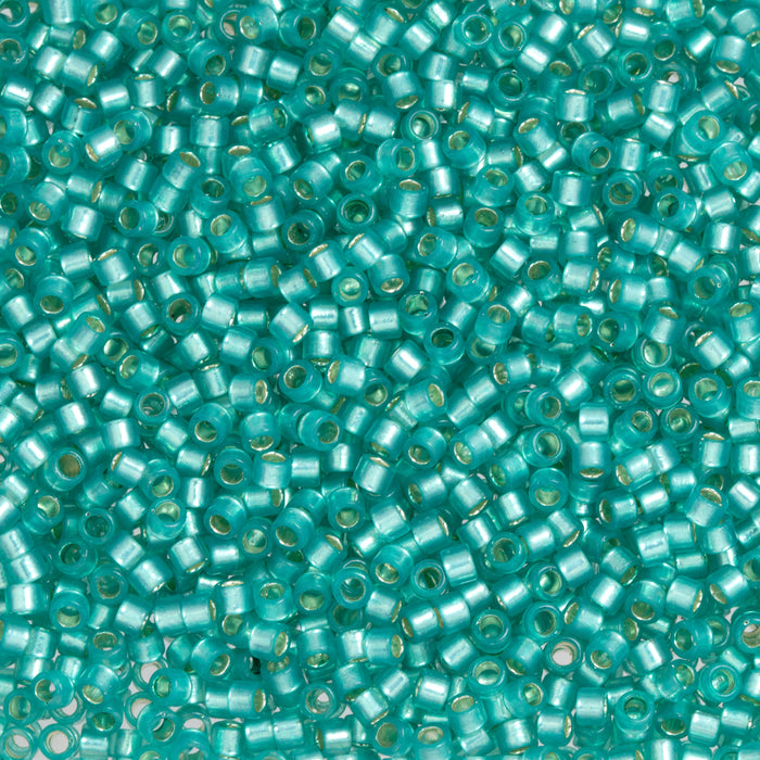 Toho Aiko Seed Beads, 11/0 #2104 'Translucent Silver-Lined Teal' (4 Grams)