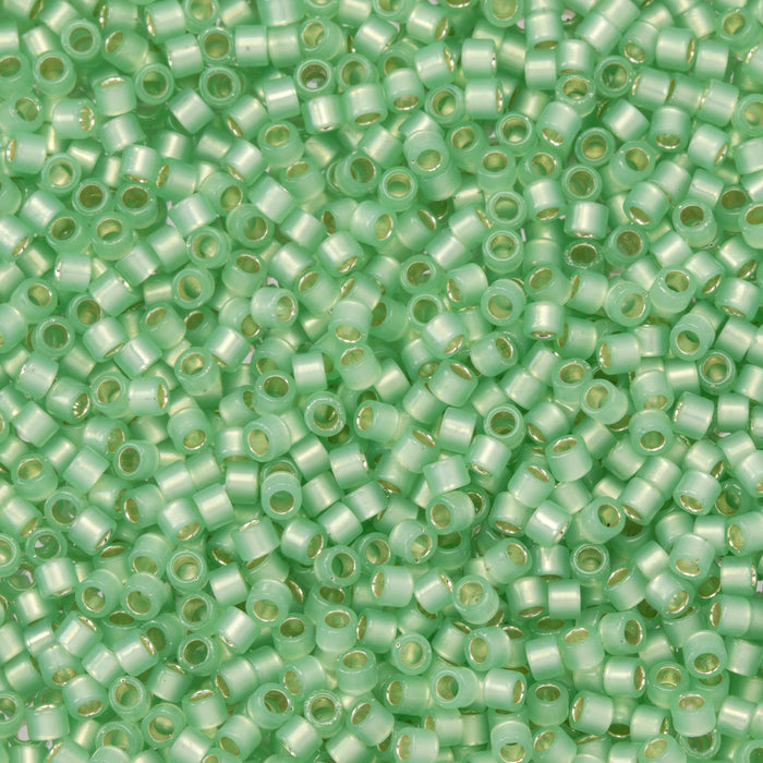 Toho Aiko Seed Beads, 11/0 #2244 'Transparent Silver-Lined Mint Green' (4 Grams)