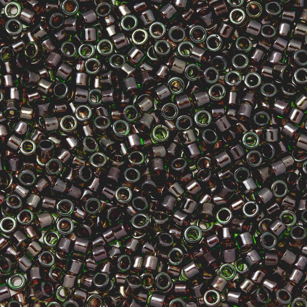 Toho Aiko Seed Beads, 11/0 #250 'Fuchsia-Lined Peridot' (4 Grams)