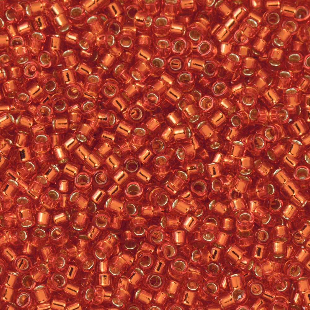Toho Aiko Seed Beads, 11/0 #25 'Transparent Silver-Lined Lt Siam Ruby' (4 Grams)