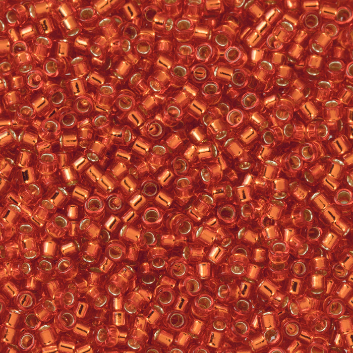 Toho Aiko Seed Beads, 11/0 #25 'Transparent Silver-Lined Lt Siam Ruby' (4 Grams)