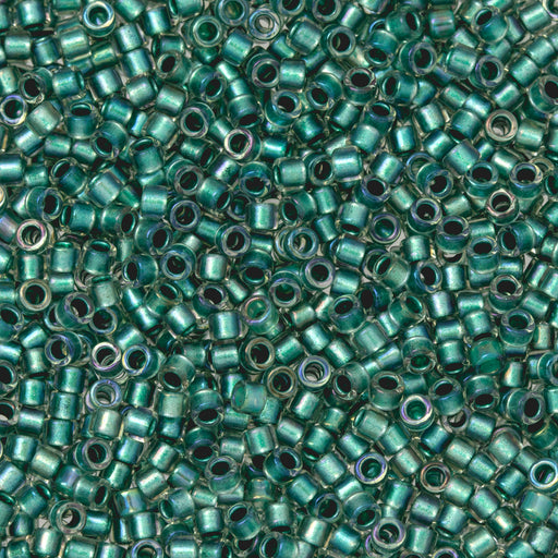 Toho Aiko Seed Beads, 11/0 #264 'Teal-Lined Crystal Luster Rainbow' (4 Grams)