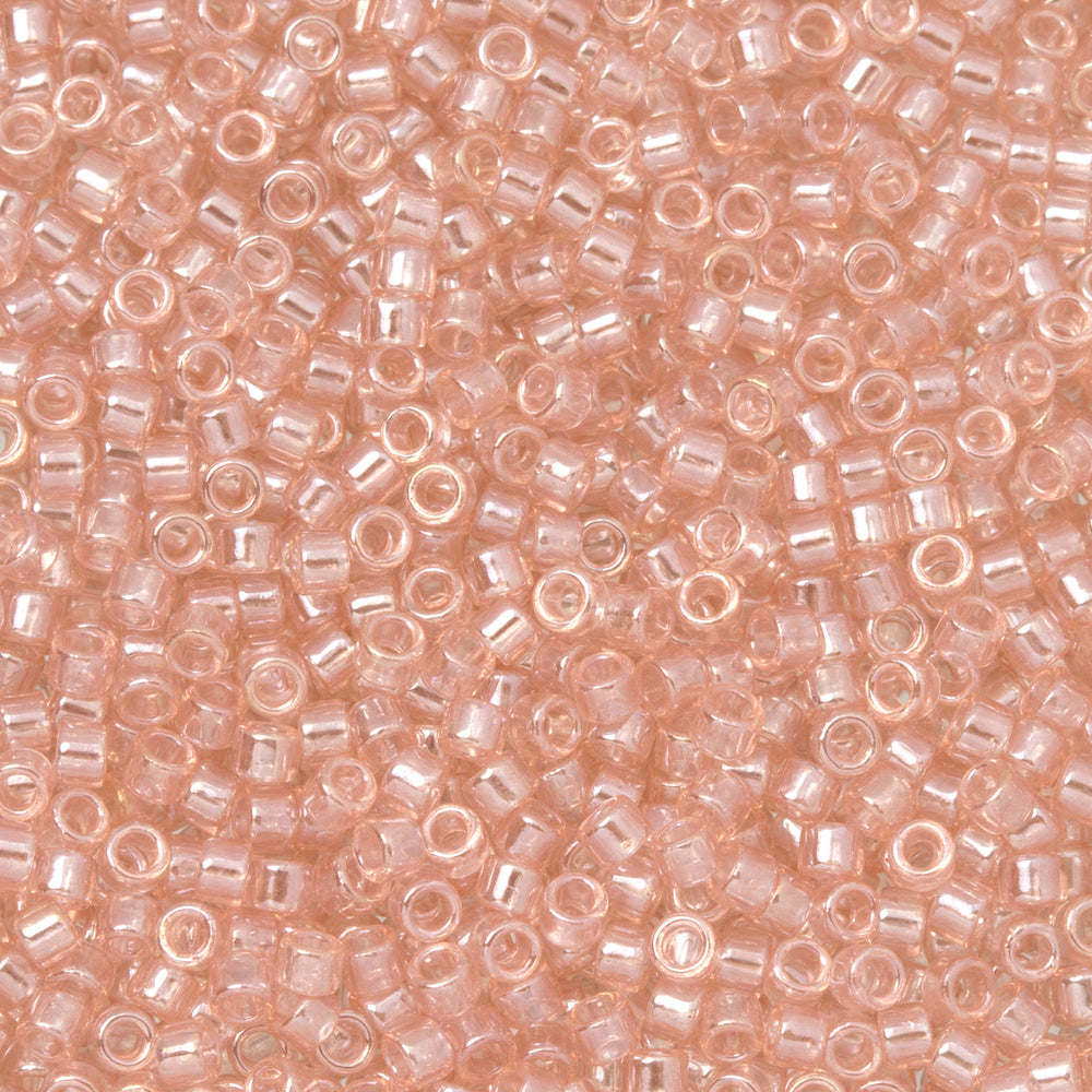 Toho Aiko Seed Beads, 11/0 #290 'Soft Pink-Lined Crystal Luster' (4 Grams)