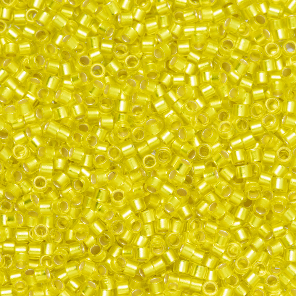 Toho Aiko Seed Beads, 11/0 #32F 'Frosted Silver-Lined Lemon' (4 Grams)