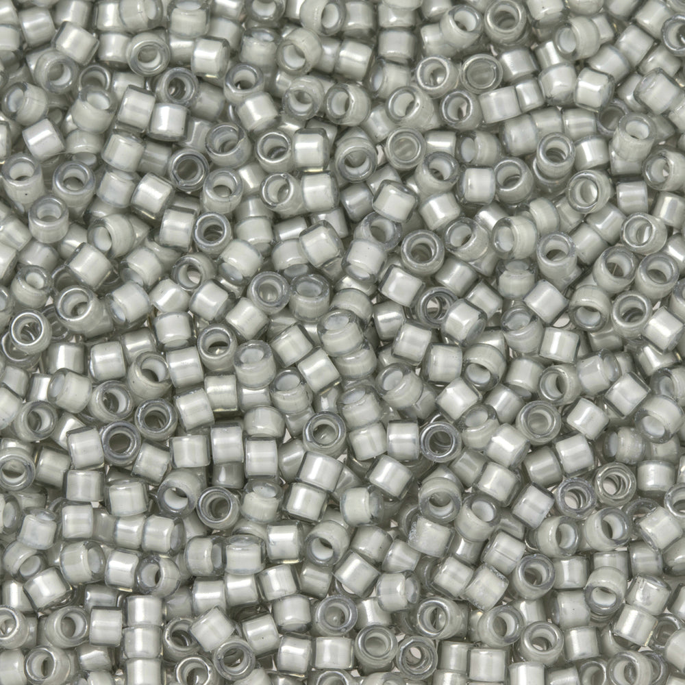 Toho Aiko Seed Beads, 11/0 #376 'White-Lined Med Gray' (4 Grams)