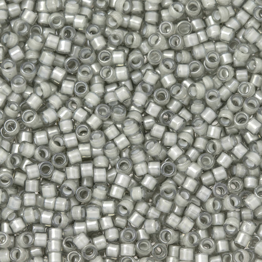 Toho Aiko Seed Beads, 11/0 #376 'White-Lined Med Gray' (4 Grams)