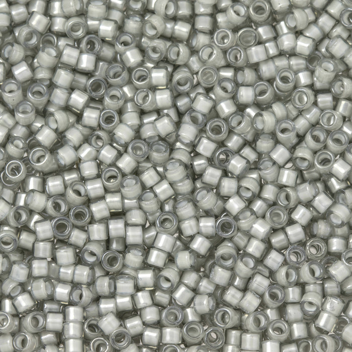 Toho Aiko Seed Beads, 11/0 #376 'White-Lined Med Gray' (4 Grams)