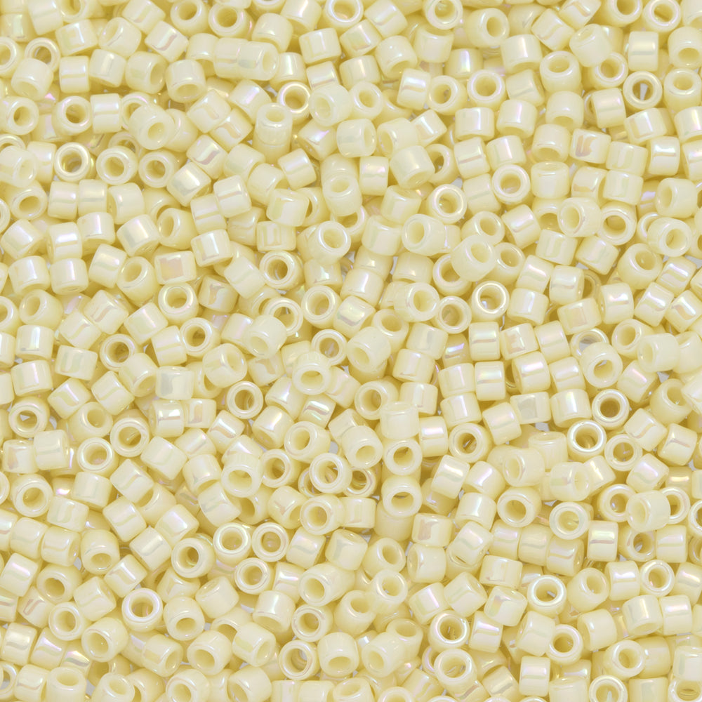 Toho Aiko Seed Beads, 11/0 #409 'Opaque Lt Beige Rainbow' (4 Grams)