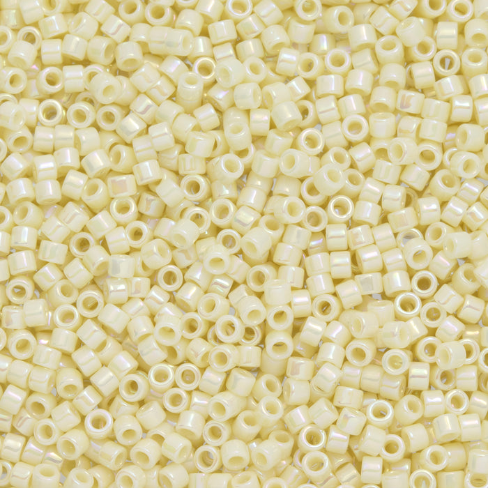Toho Aiko Seed Beads, 11/0 #409 'Opaque Lt Beige Rainbow' (4 Grams)