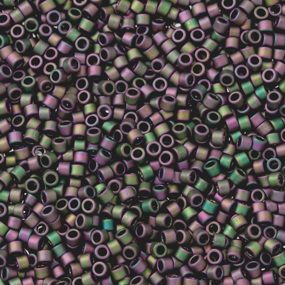 Toho Aiko Seed Beads, 11/0 #709 'Matte Peacock Iris' (4 Grams)