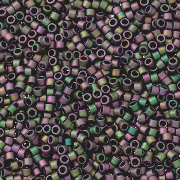 Toho Aiko Seed Beads, 11/0 #709 'Matte Peacock Iris' (4 Grams)