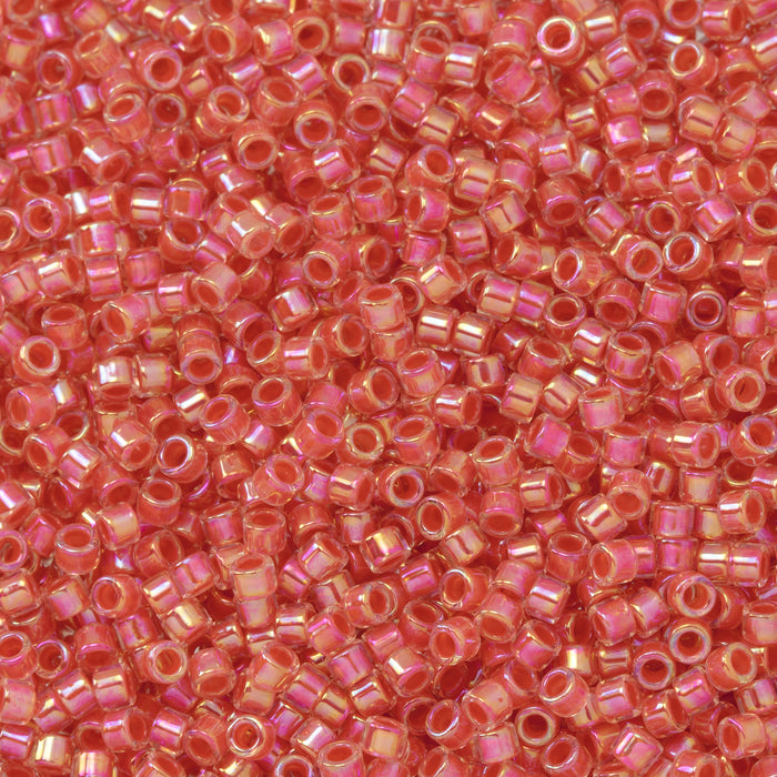 Toho Aiko Seed Beads, 11/0 #779 'Salmon-Lined Crystal Rainbow' (4 Grams)