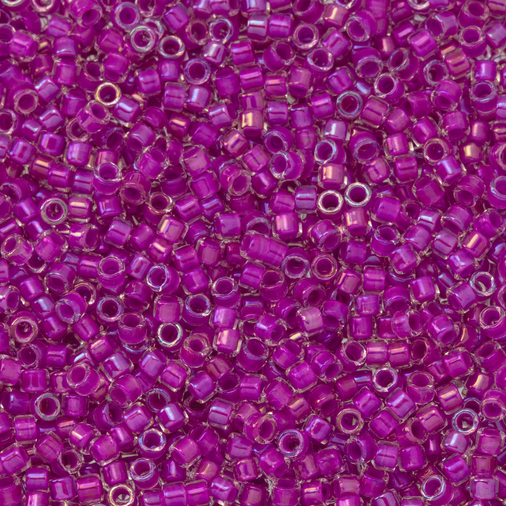 Toho Aiko Seed Beads, 11/0 #790 'Fuchsia-Lined Crystal' (4 Grams)