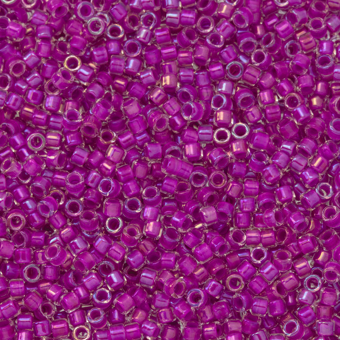 Toho Aiko Seed Beads, 11/0 #790 'Fuchsia-Lined Crystal' (4 Grams)