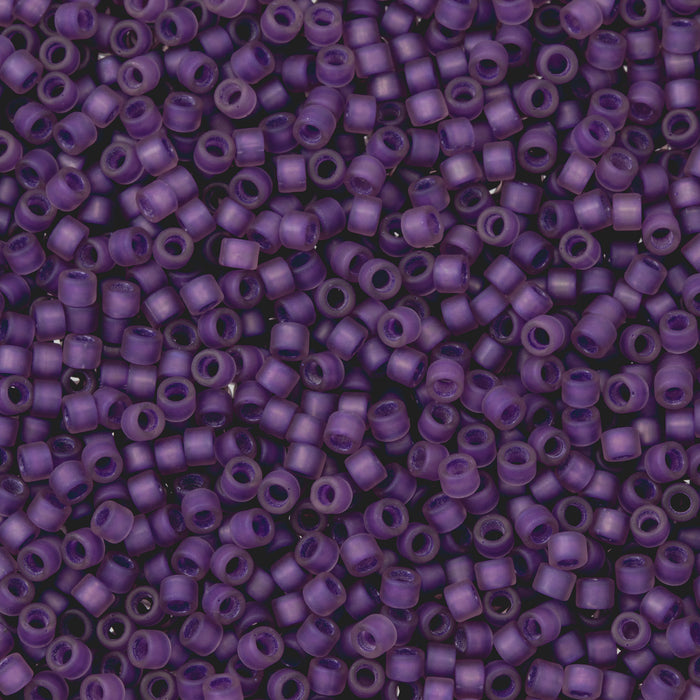 Toho Aiko Seed Beads, 11/0 #928FM 'Frosted Purple-Lined Rosaline Rainbow' (4 Grams)
