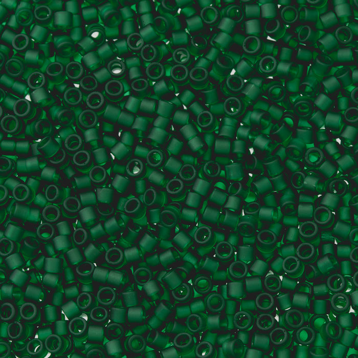 Toho Aiko Seed Beads, 11/0 #939F 'Transparent Frosted Green Emerald' (4 Grams)