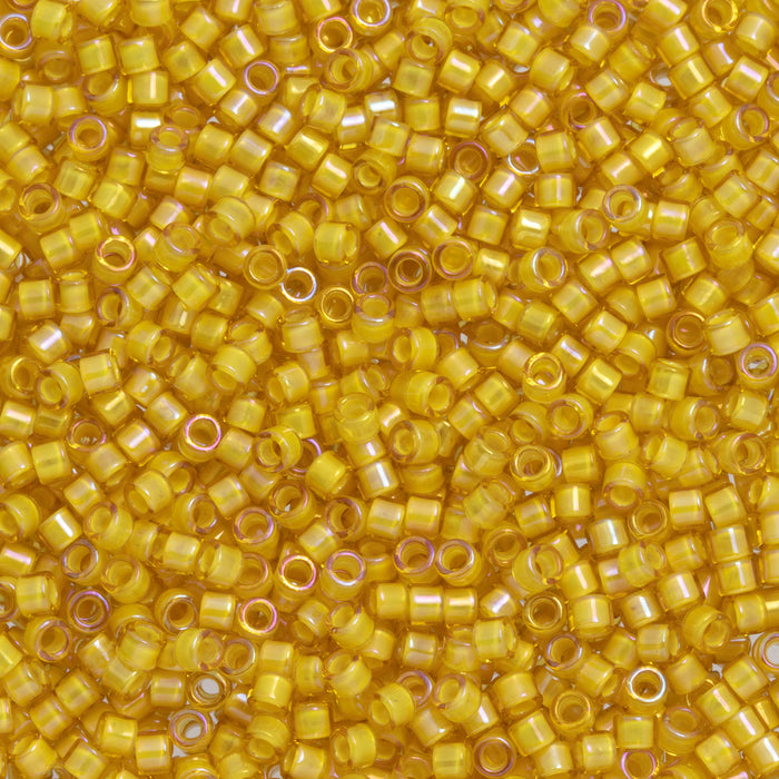 Toho Aiko Seed Beads, 11/0 #949 'Yellow-Lined Jonquil' (4 Grams)