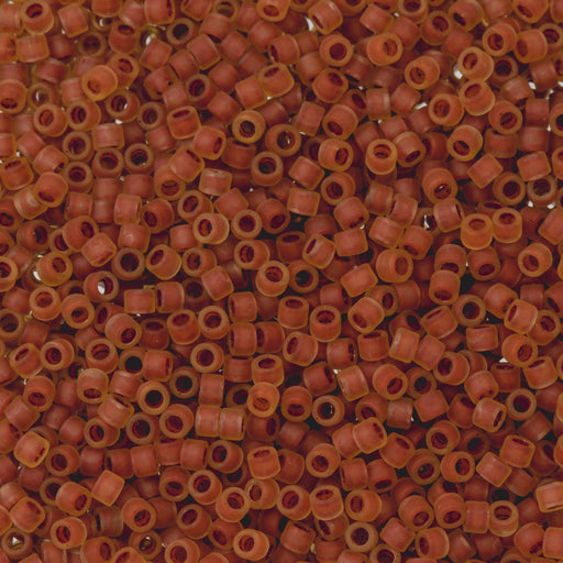 Toho Aiko Seed Beads, 11/0 #951FM 'Frosted Brick Red-Lined Jonquil' (4 Grams)