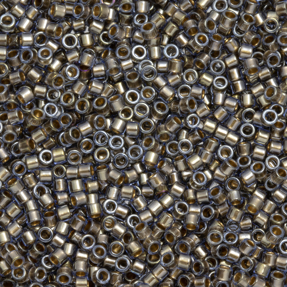 Toho Aiko Seed Beads, 11/0 #992 'Gold-Lined Lt Montana Blue' (4 Grams)
