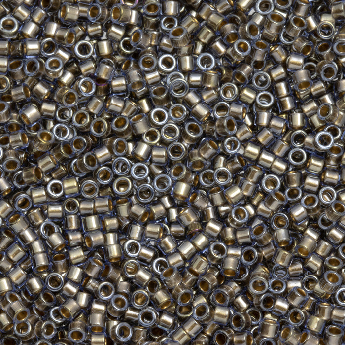 Toho Aiko Seed Beads, 11/0 #992 'Gold-Lined Lt Montana Blue' (4 Grams)