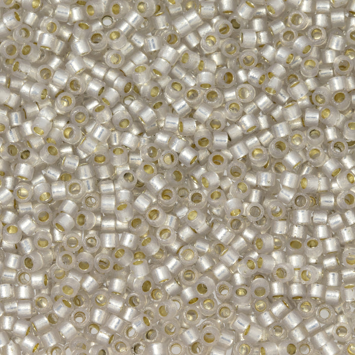 Toho Aiko Seed Beads, 11/0 #PF2101 'PermaFinish Translucent Silver-Lined Cloud' (4 Grams)