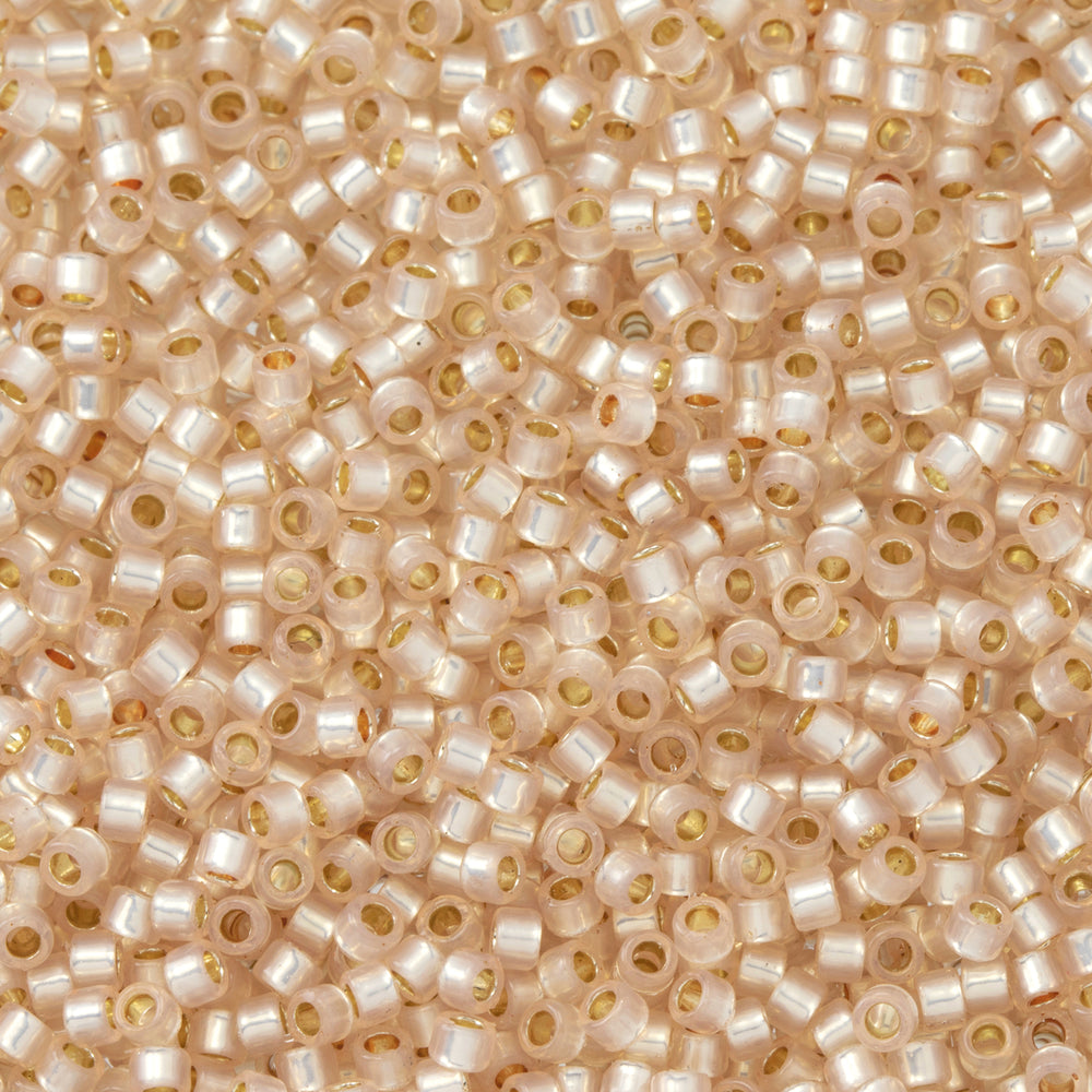 Toho Aiko Seed Beads, 11/0 #PF2126 'PermaFinish Translucent Silver-Lined Peachy Pink' (4 Grams)