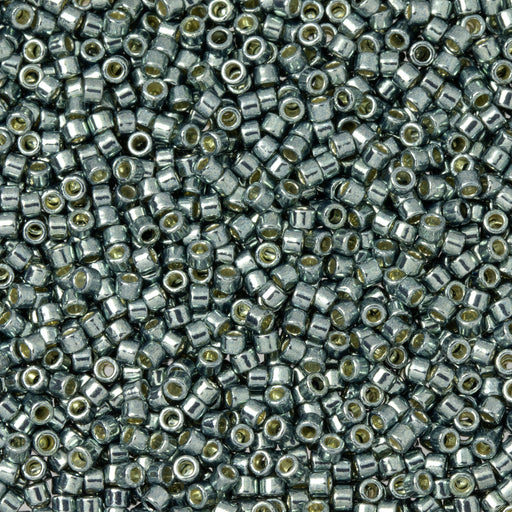 Toho Aiko Seed Beads, 11/0 #PF565 'PermaFinish Galvanized Blue Slate' (4 Grams)