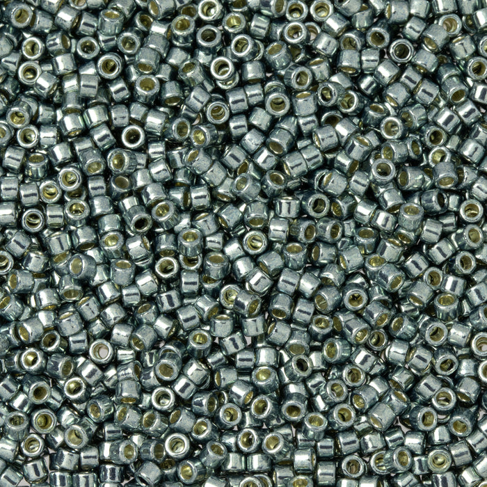 Toho Aiko Seed Beads, 11/0 #PF565 'PermaFinish Galvanized Blue Slate' (4 Grams)