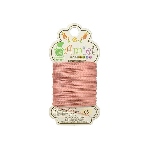 Toho Amiet Polyester Beading Thread, Salmon, 0.5mm (20 Meters/22 Yards)