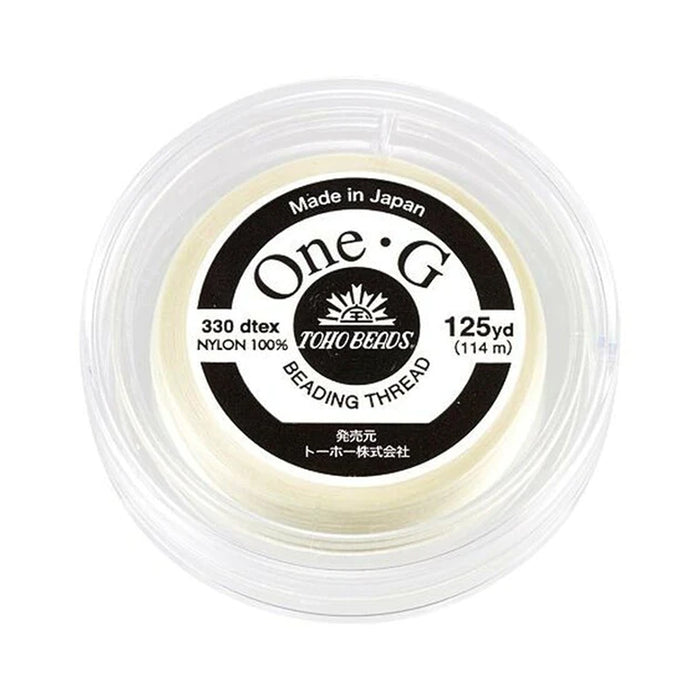 Toho One-G Nylon Beading Thread, Cream (125 Yard Spool)
