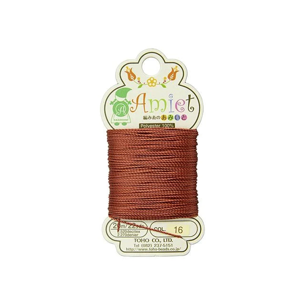 Toho Amiet Polyester Beading Thread, Mahogany, 0.5mm (20 Meters/22 Yards)