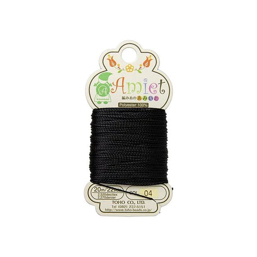 Toho Amiet Polyester Beading Thread, Black, 0.5mm (20 Meters/22 Yards)